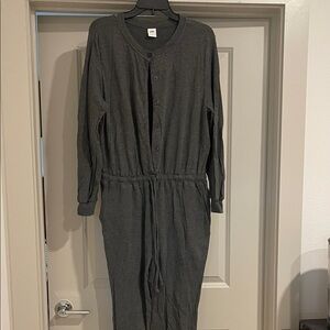 Gray Button-Up Jumpsuit